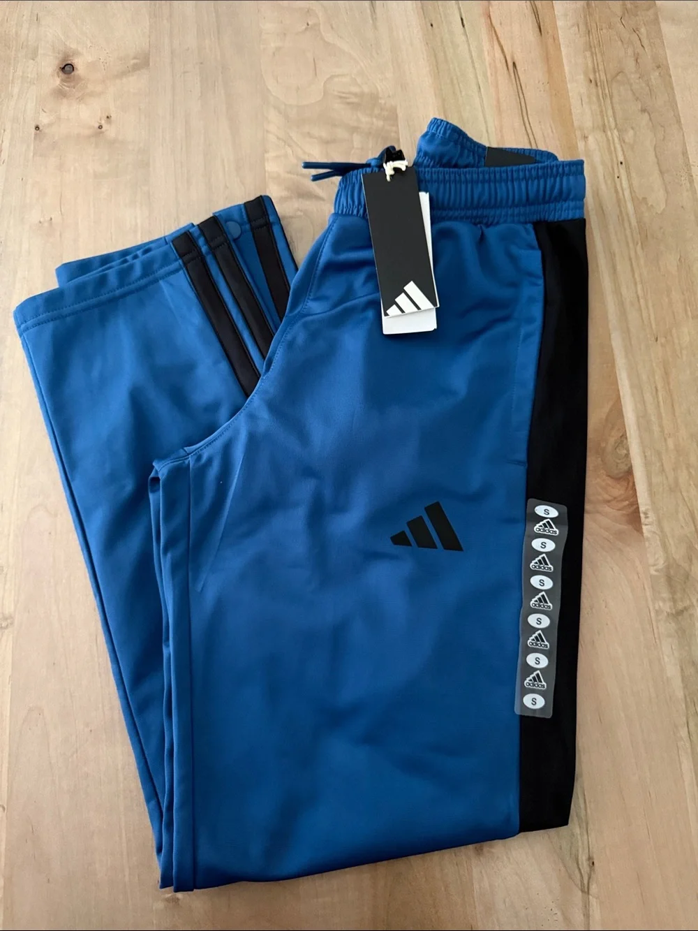 adidas Blue Jogger Sweatpants with Black Side Panels